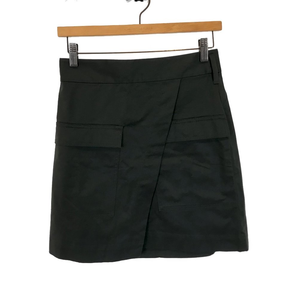 NWT Womens Size 0 Banana Republic Dark Army Green A-Line Utility Mini Skirt